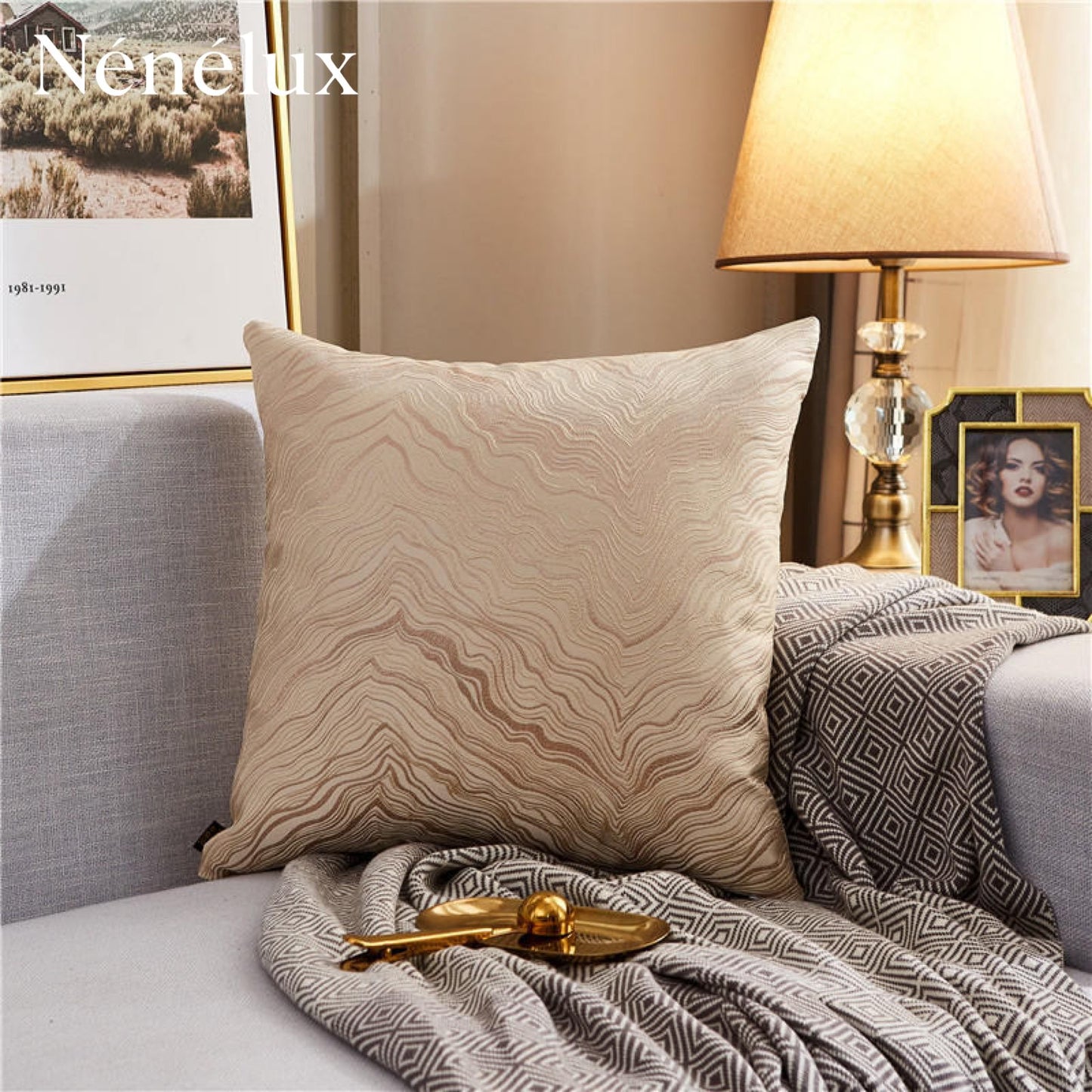 Aurora Wave Luxe – Champagne Glow Beige-Gold (Pack of 4)