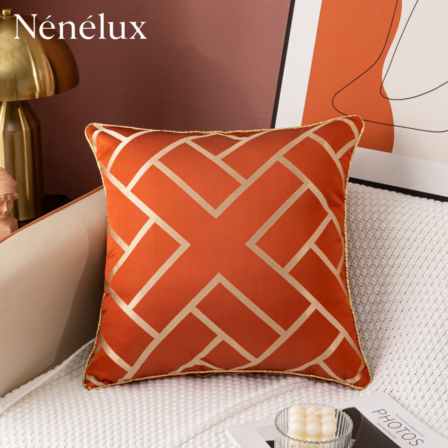 Aurora Grid Luxe – Ember Orange (Pack of 4)