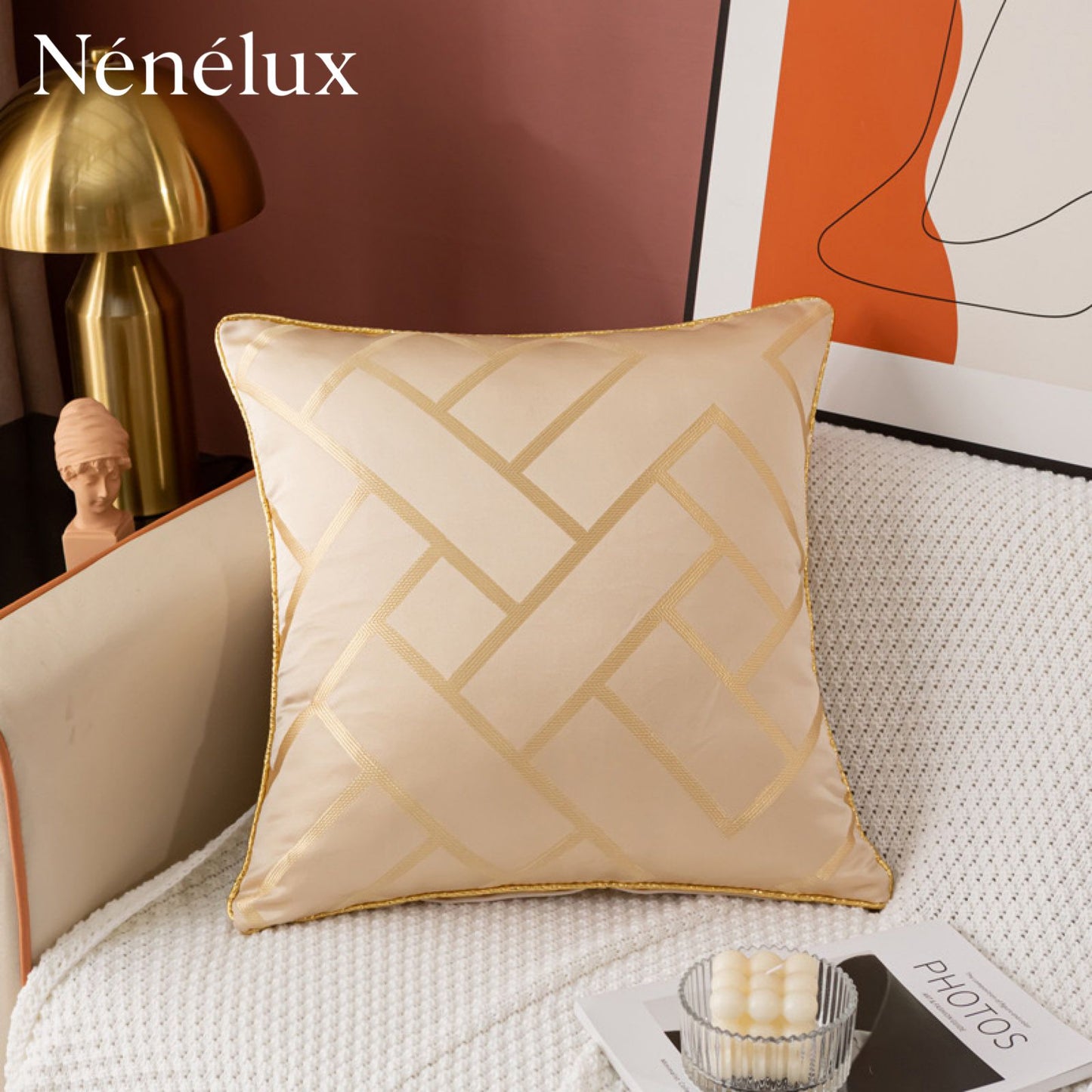 Aurora Grid Luxe – Champagne Glow (Pack of 4)