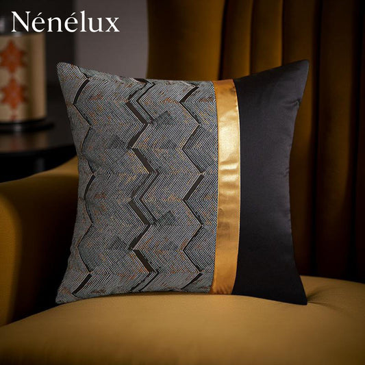 Aurora Chevron Luxe – Midnight Black & Gold (Pack of 4)